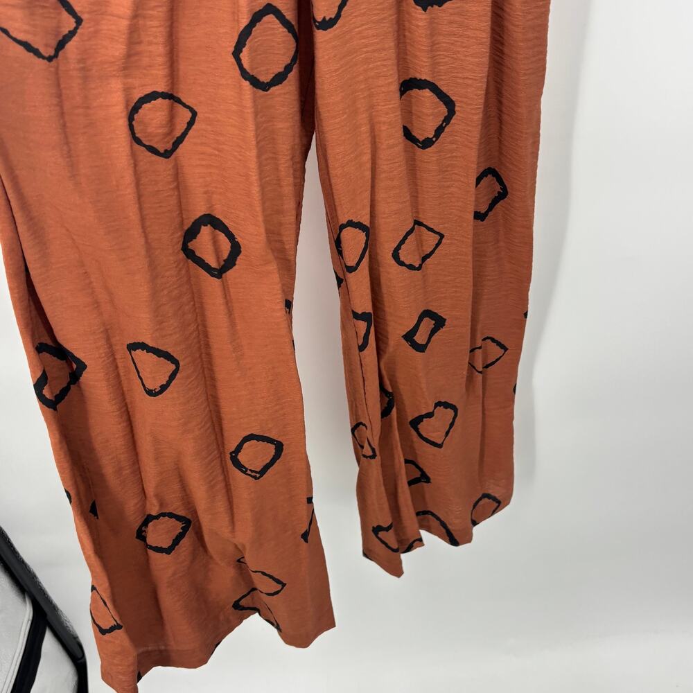 New Eva Franco Jumpsuit Anthropologie Tan Brown Geometric - Picture 10 of 12